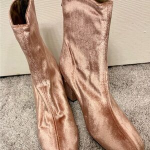 Free People Pink Velvet Boots